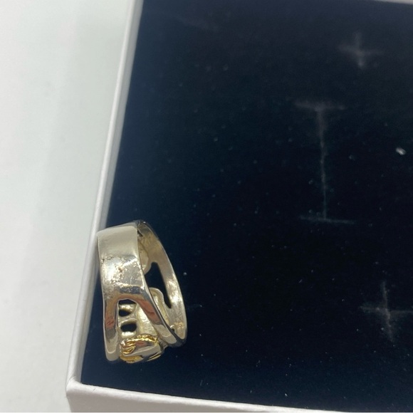 Vintage Bracelet and ring size 6 Two-tone 925 China Sterling Silver 10k GP - Picture 10 of 14